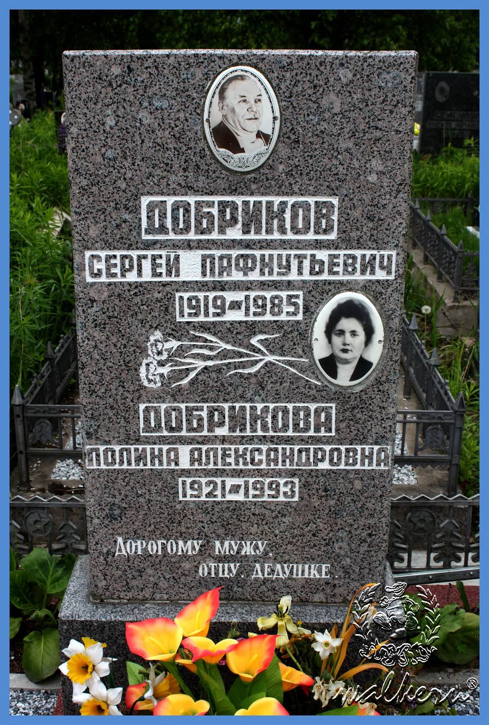 Могила Добрикова С.П. на Ковалёвсеком кладбище