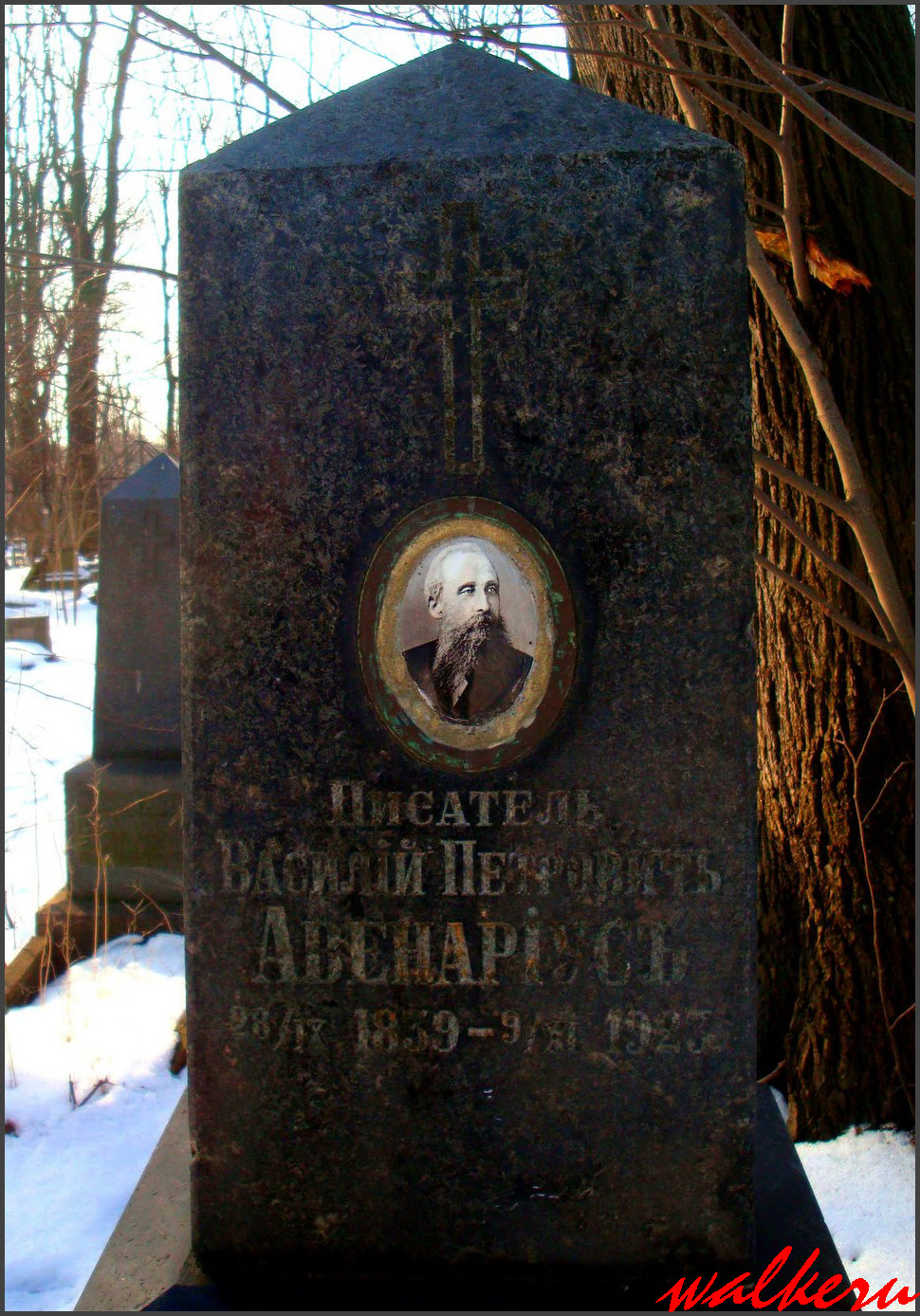 Могила АВЕНАРИУСА В.П. на Смоленском лютеранском кладбище