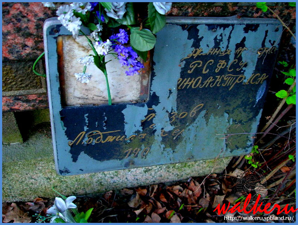 Могила Глазовой Л.С. на Серафимовском кладбище