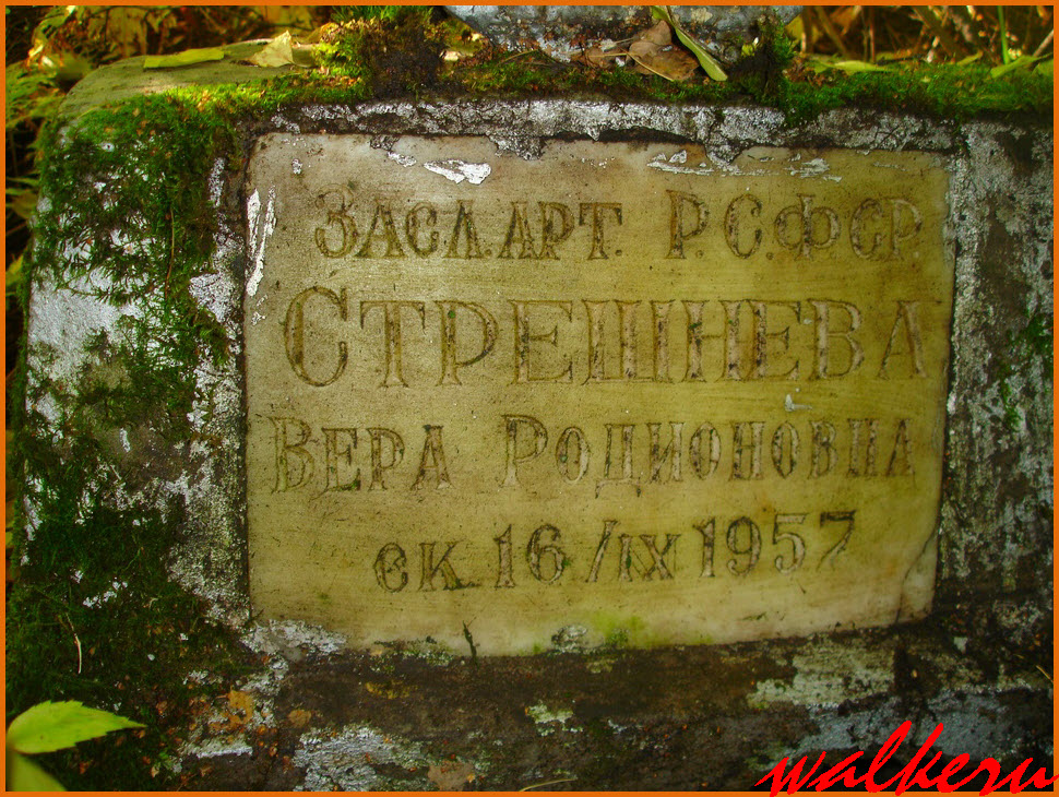 Могила Стрешневой В.Р. на Серафимовском кладбище