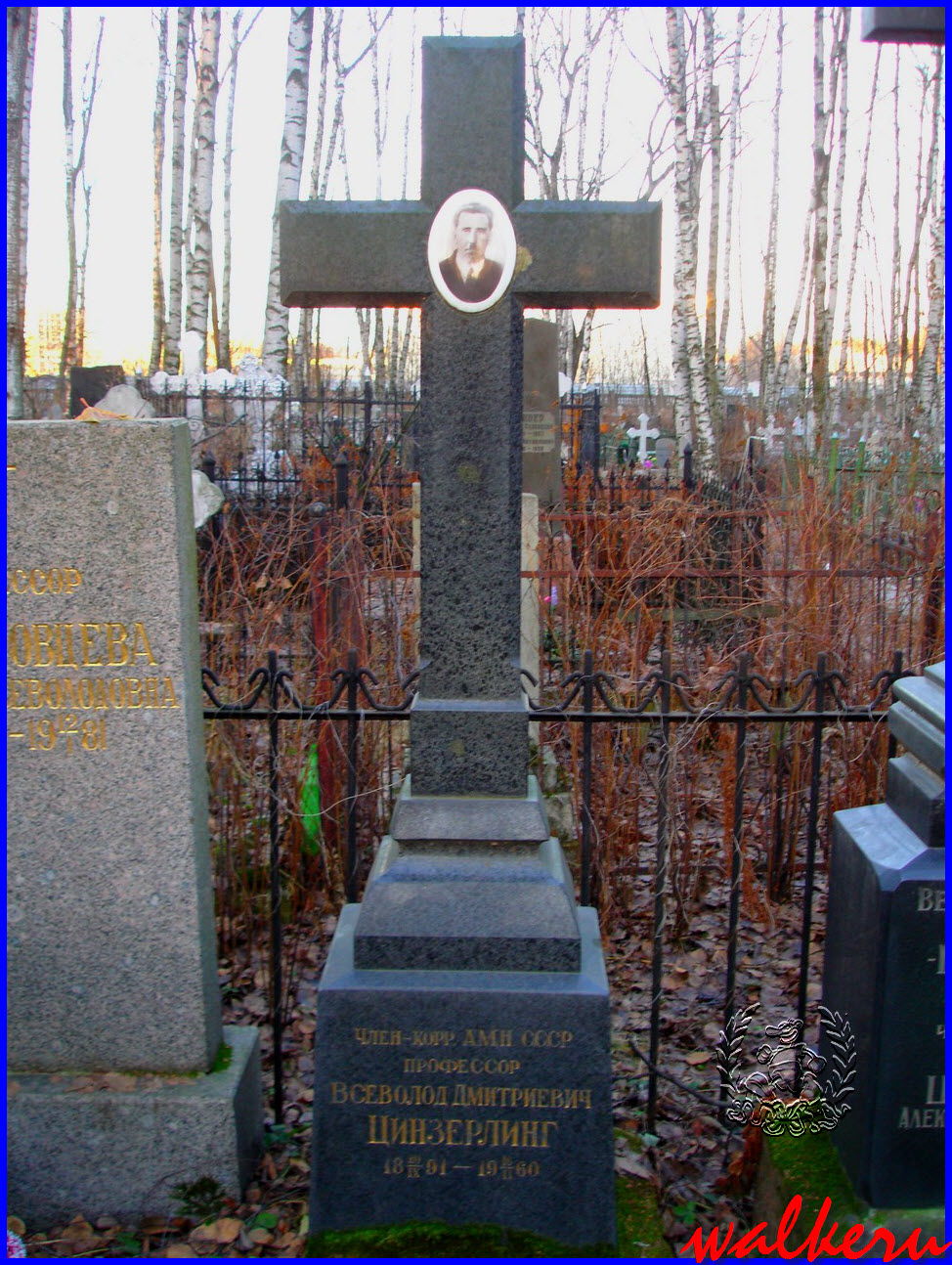 Могила Цинзерлинга В.Д. на Серафимовском кладбище